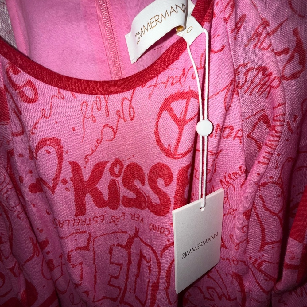Zimmermann Pink and Red Graphic Dress - Picture 7 of 11